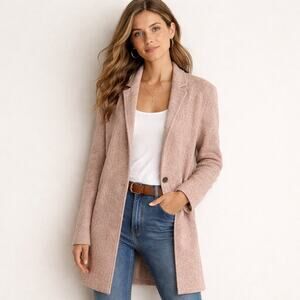 Rachel Zoe Wool Blend Longline Cardigan Blazer Coat – Size L